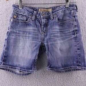 BIG STAR Denim Cut Off Shorts Blue Jean Womens Size 27 Distressed Frayed Hem Y2K